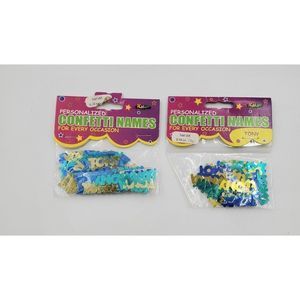 Tony Name Confetti Personalized Foil Blue & Gold 2 Packs Kalan